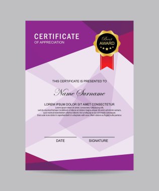 Modern sertifika şablonu ve arka plan