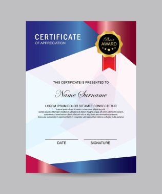 Modern sertifika şablonu ve arka plan