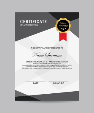 Modern sertifika şablonu ve arka plan