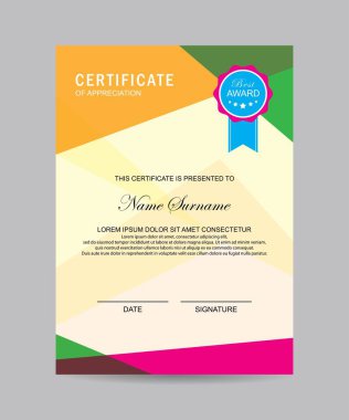 Modern sertifika şablonu ve arka plan