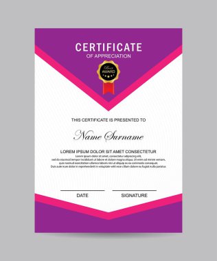 Modern sertifika şablonu ve arka plan