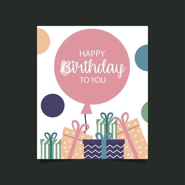 Plantilla Tarjeta Cumpleaños Feliz — Vector de stock