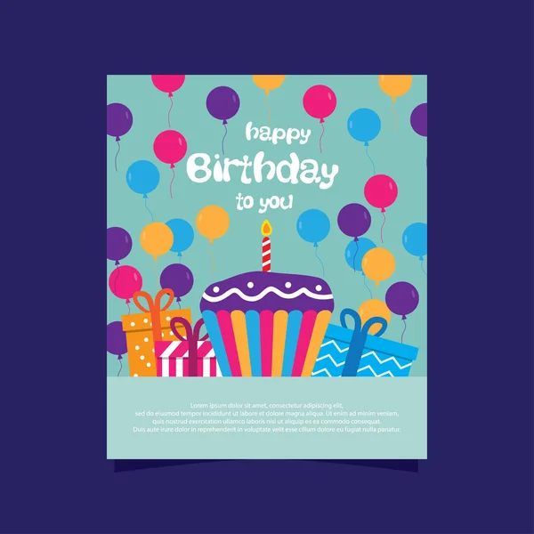 Modèle Carte Anniversaire Joyeux — Image vectorielle