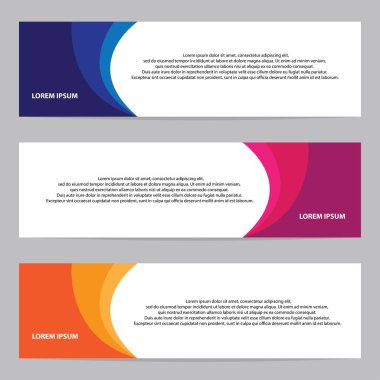 Modern yatay afiş kümesi