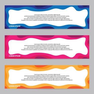 Modern yatay afiş kümesi