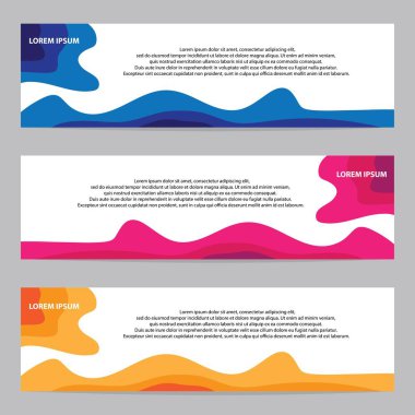 Modern yatay afiş kümesi