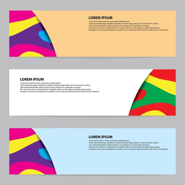 Modern Horizontal Banners Set — Stock Vector