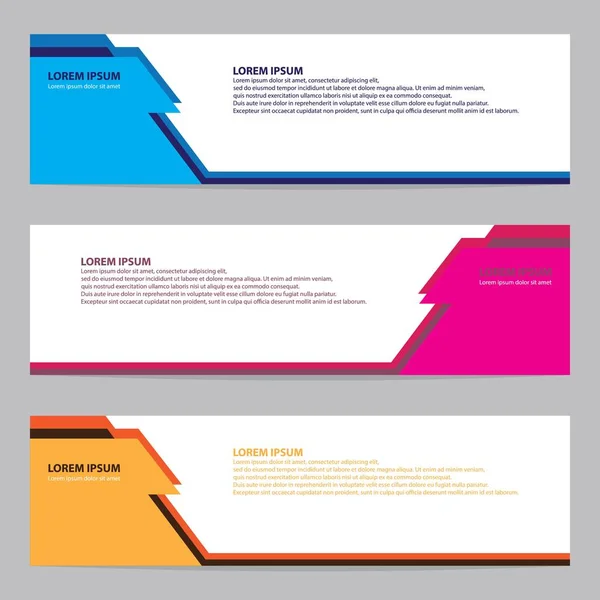 Conjunto Banners Horizontales Modernos — Archivo Imágenes Vectoriales