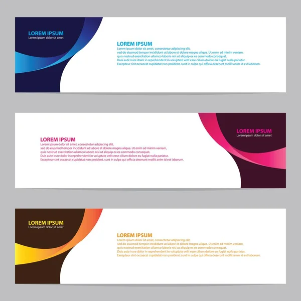 Set Banner Orizzontali Moderni — Vettoriale Stock