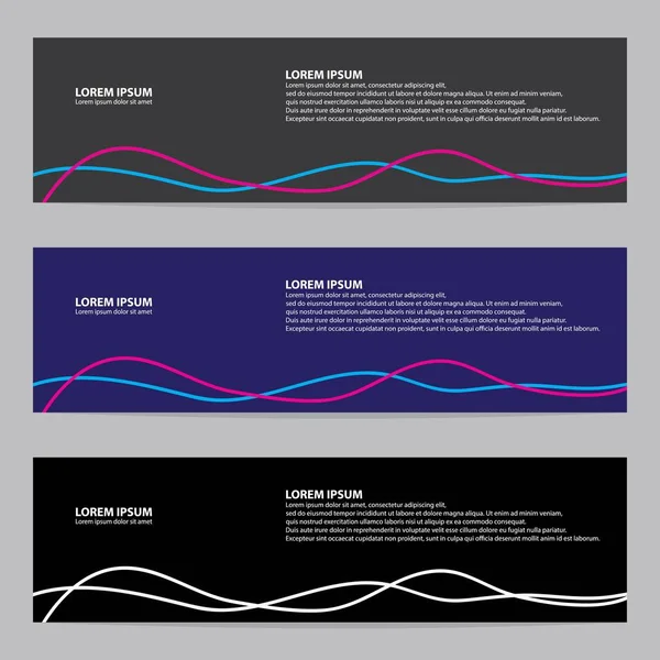 Ensemble Bannières Horizontales Modernes — Image vectorielle