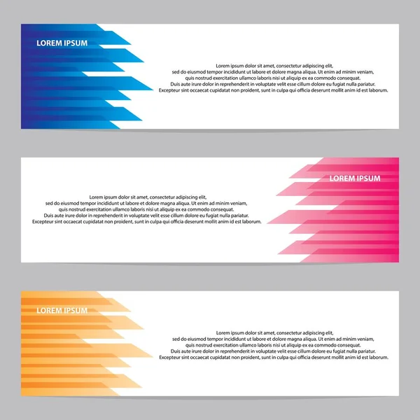 Conjunto Banners Horizontales Modernos — Archivo Imágenes Vectoriales