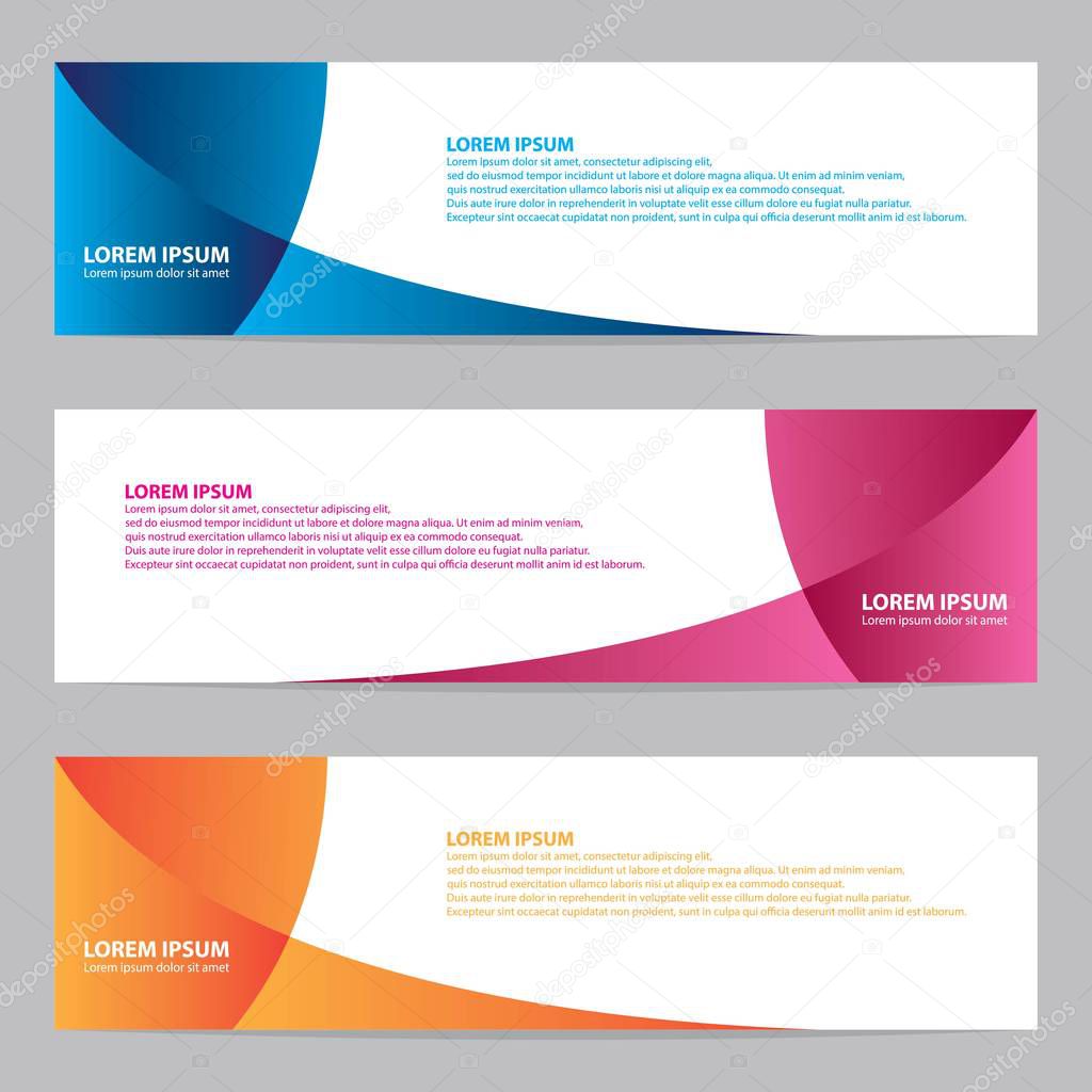 Modern horizontal banners set