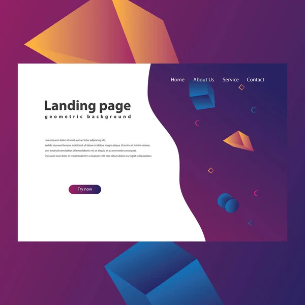 Moderne Trendige Landing Page Und Hintergrund — Stockvektor