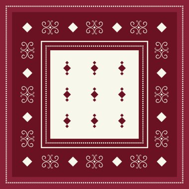 Etnik çiçekler ile moda ipek eşarp