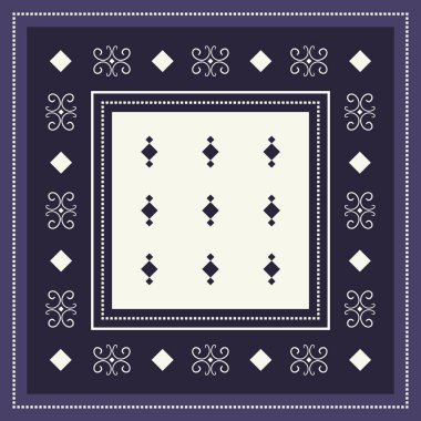 Etnik çiçekler ile moda ipek eşarp