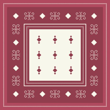 Etnik çiçekler ile moda ipek eşarp