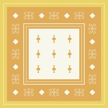 Etnik çiçekler ile moda ipek eşarp