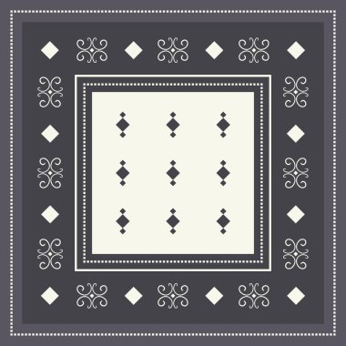 Etnik çiçekler ile moda ipek eşarp