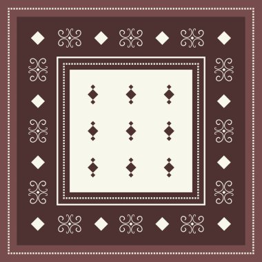 Etnik çiçekler ile moda ipek eşarp