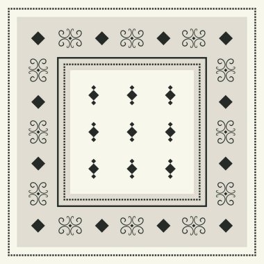 Etnik çiçekler ile moda ipek eşarp