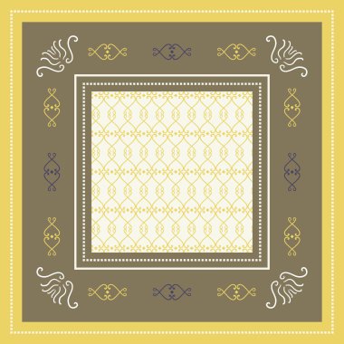 Etnik çiçekler ile moda ipek eşarp