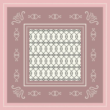 Etnik çiçekler ile moda ipek eşarp