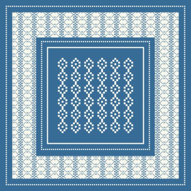 Etnik çiçekler ile moda ipek eşarp