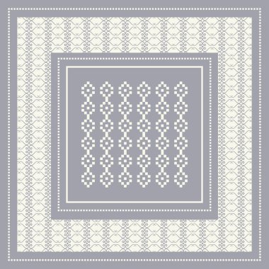 Etnik çiçekler ile moda ipek eşarp