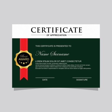 Modern sertifika şablonu ve arka plan