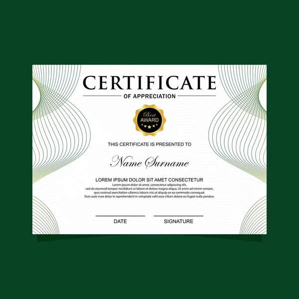 Vintage Modello Certificato Semplice — Vettoriale Stock