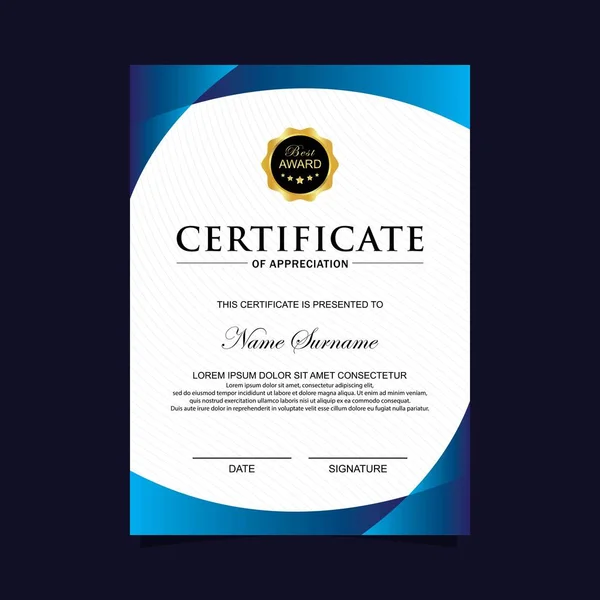 Verticale Moderne Certificaatsjabloon — Stockvector