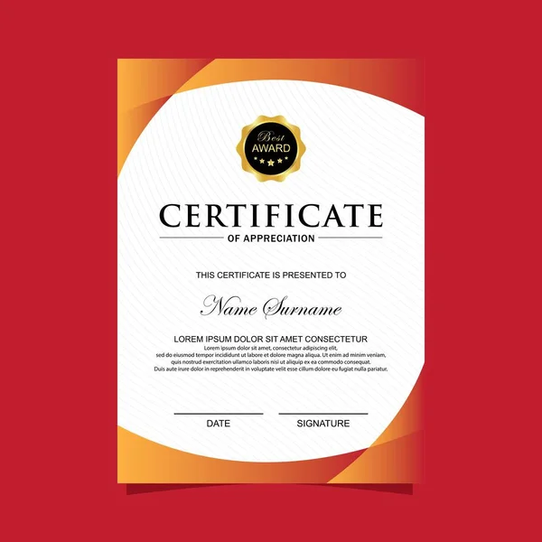 Plantilla Certificado Moderno Vertical — Archivo Imágenes Vectoriales