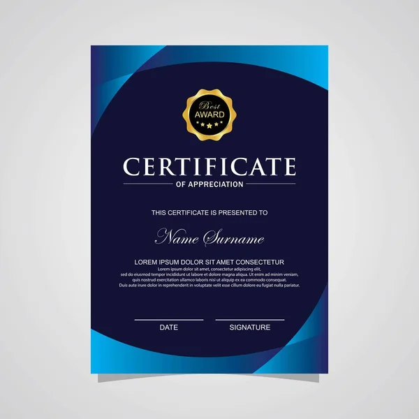 Plantilla Certificado Moderno Vertical — Vector de stock