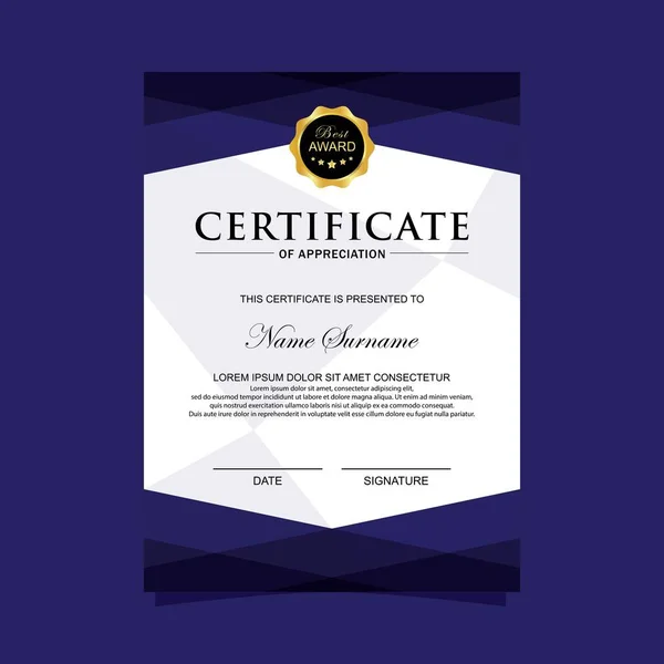 Verticale Moderne Certificaatsjabloon — Stockvector