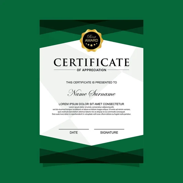 Plantilla Certificado Moderno Vertical — Vector de stock