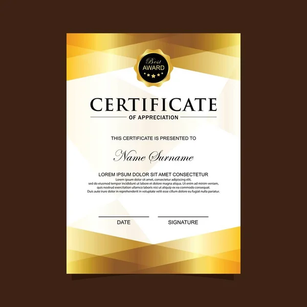 Verticale Moderne Certificaatsjabloon — Stockvector