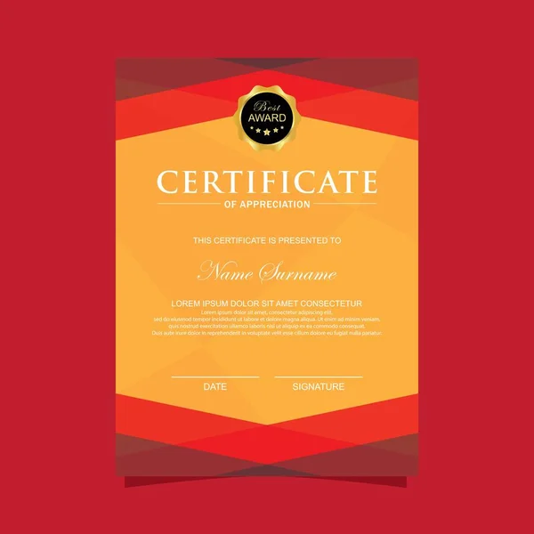 Verticale Moderne Certificaatsjabloon — Stockvector