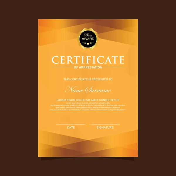 Plantilla Certificado Moderno Vertical — Archivo Imágenes Vectoriales