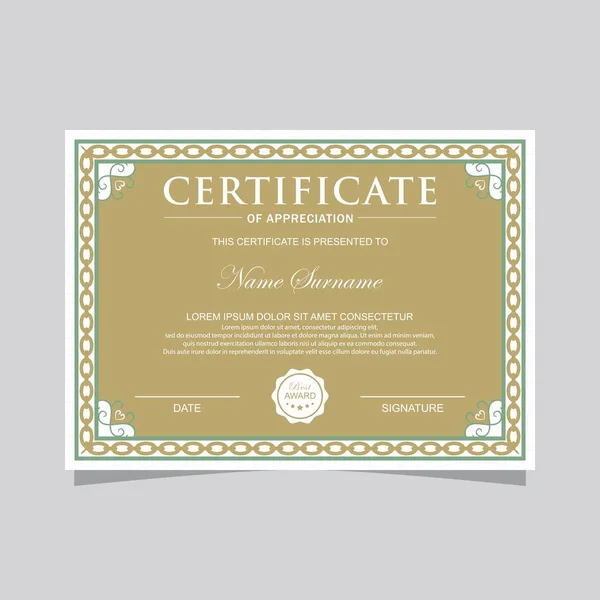 Vintage Modello Certificato Semplice — Vettoriale Stock