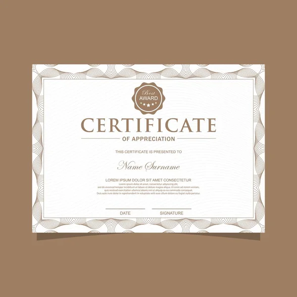 Modèle Certificat Simple Vintage — Image vectorielle