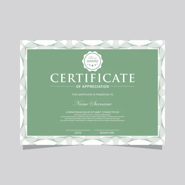 Vintage Modello Certificato Semplice — Vettoriale Stock