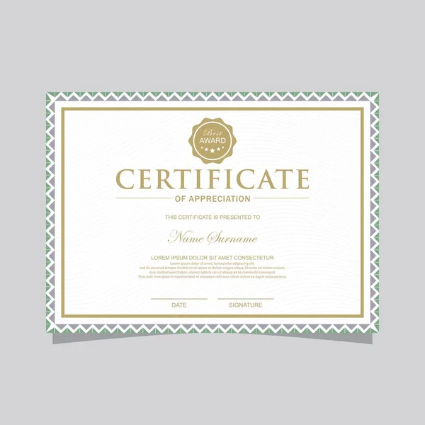 Modèle Certificat Simple Vintage — Image vectorielle