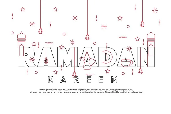 Ramadan kareem saluto sfondo con ornamenti islamici minimalisti — Vettoriale Stock