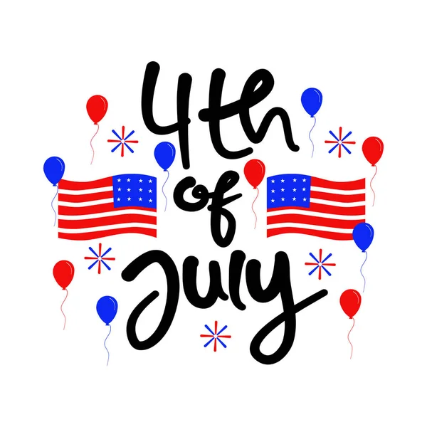 Ιουλίου Ημέρα Ανεξαρτησίας Της Αμερικής — Διανυσματικό Αρχείο