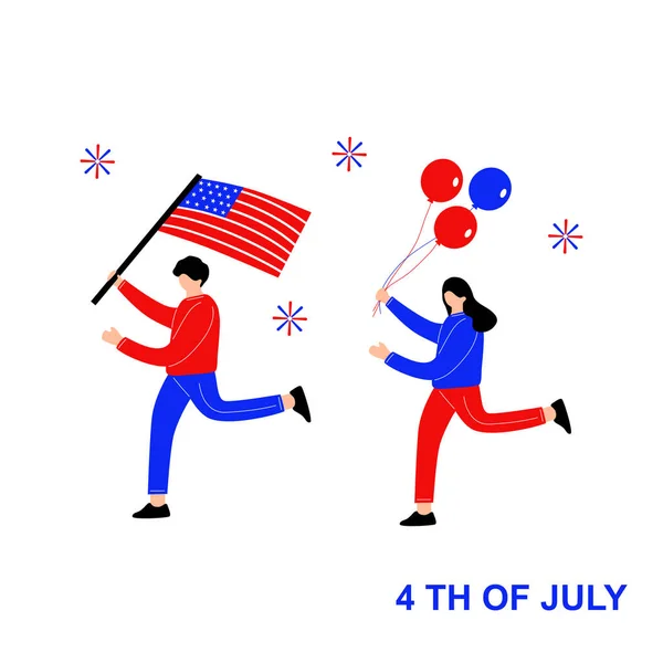 4Th July Character — Stock Vector