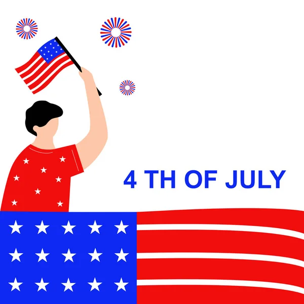 4Th July Character — Stock Vector