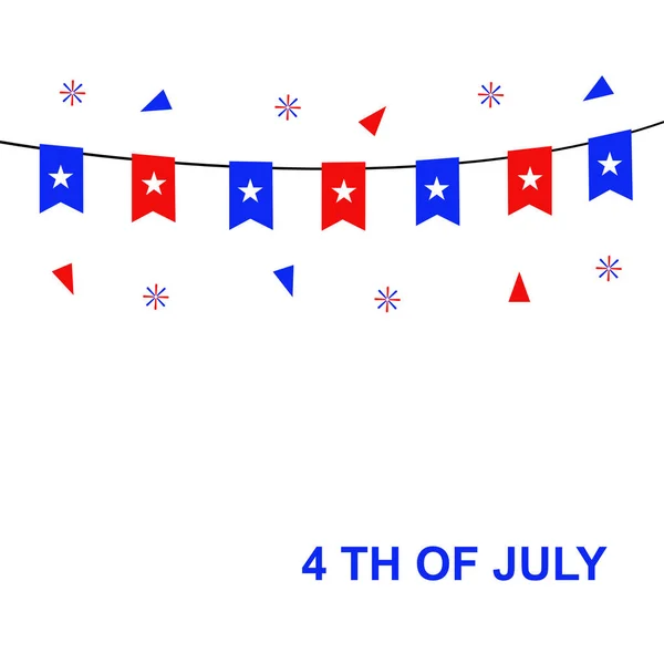7月4日アメリカ独立記念日 — ストックベクタ