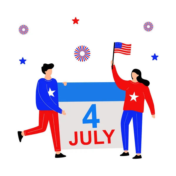 4Th July Character — Stock Vector