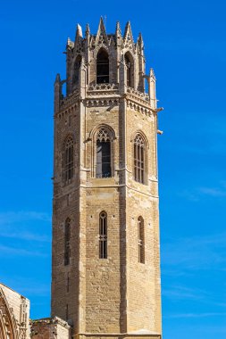 Seu Vella Campanario Lerida Kral Kalesi, İspanya.