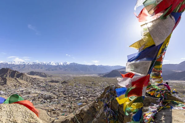 Leh Ladakh Hindistan Tibet Dua Bayraklar — Stok fotoğraf